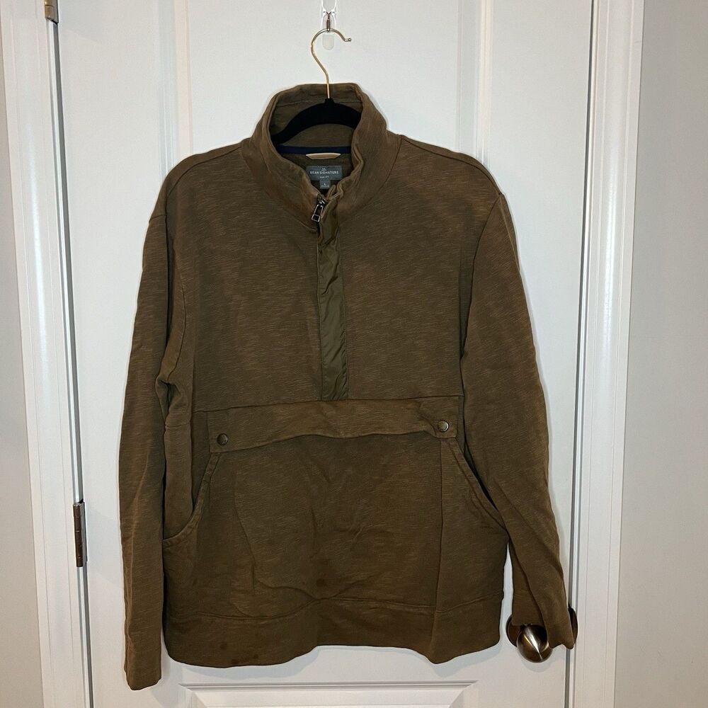 LL Bean Signature Fit Men Sweatshirt Large Slim Fit 1/4 Zip